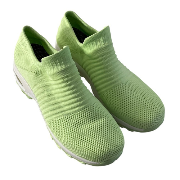 Unbranded Walking Shoes Mens 7.5 Neon Green Slip on Sneakers Non Slip - Picture 1 of 8